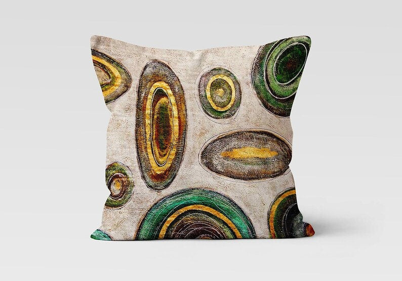 Abstract Geometric Cushion Cover Brown Grey Throw Cushioncase