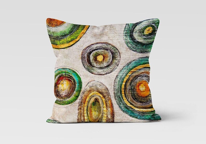 Abstract Geometric Cushion Cover Brown Grey Throw Cushioncase