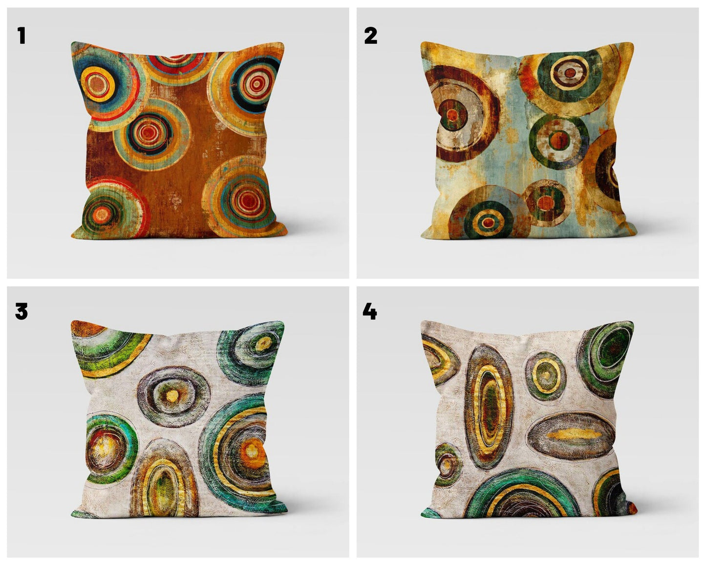 Abstract Geometric Cushion Cover Brown Grey Throw Cushioncase