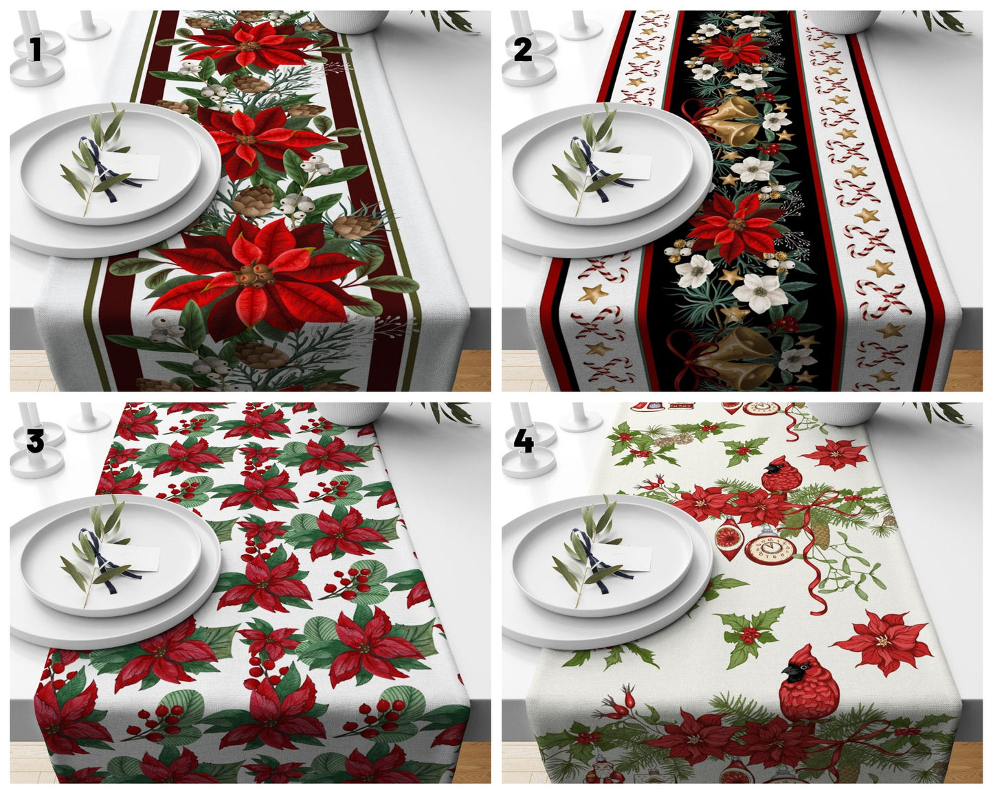 Festive Holiday Decorations Christmas Table Runner