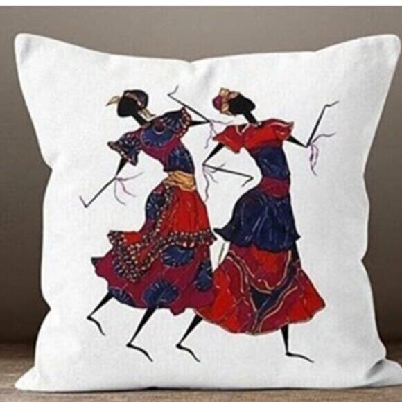 Flamenco Dancer Cushion Cover, Red Dress with Spanish
