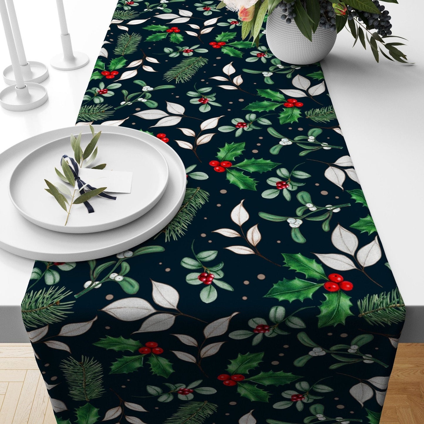 Festive Christmas Table Runner for Home Decor or Gift