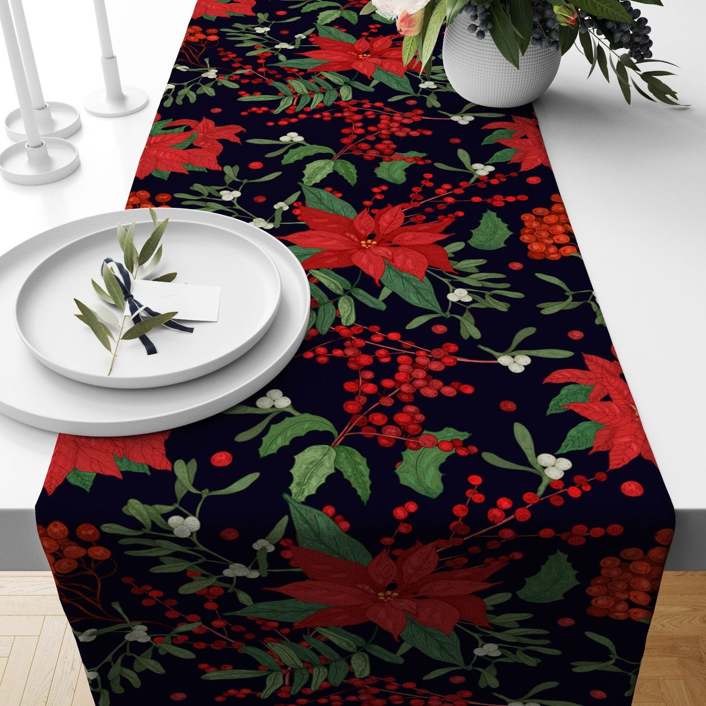 Festive Christmas Table Runner for Home Decor or Gift