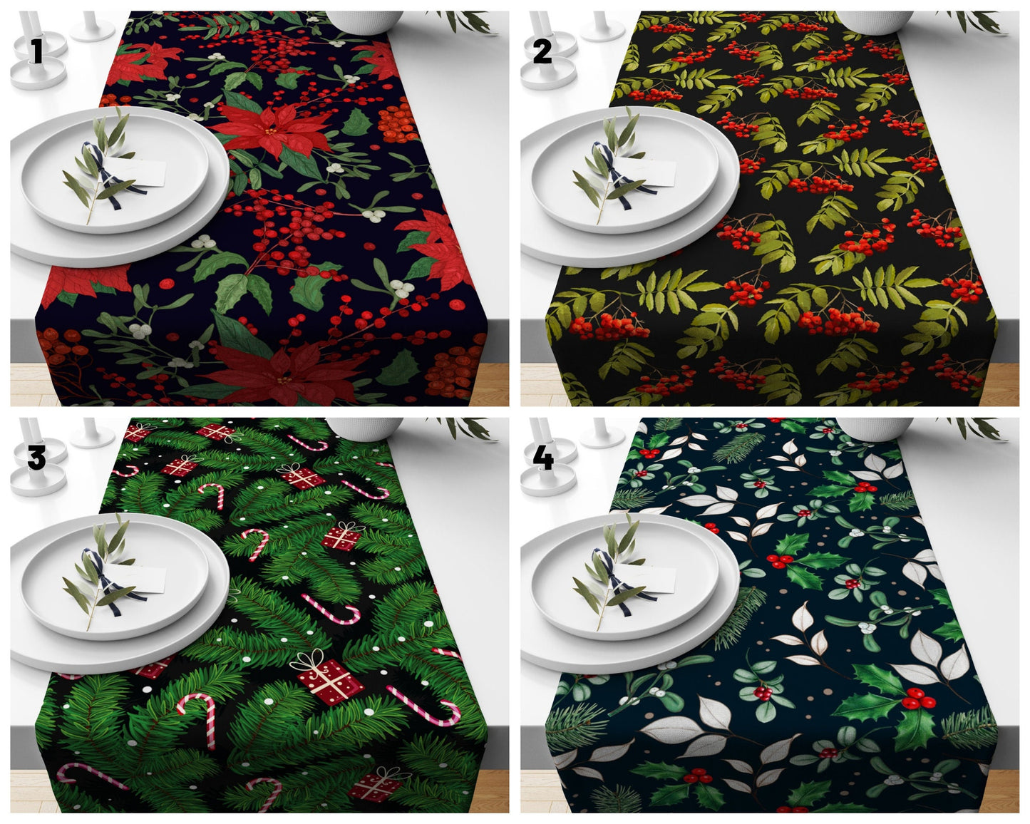 Festive Christmas Table Runner for Home Decor or Gift