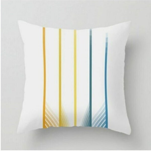 Abstract Green and Yellow Flower Cushion Cover