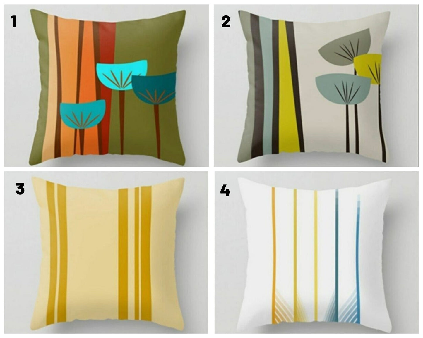 Abstract Green and Yellow Flower Cushion Cover