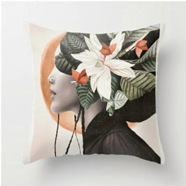 Golden Bloom, Moonlit Elegance, Ethereal Night Cushion Cover