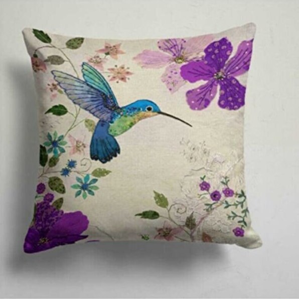 Bird, Floral Accents Cushion Cover, Tropical Toucan Decor