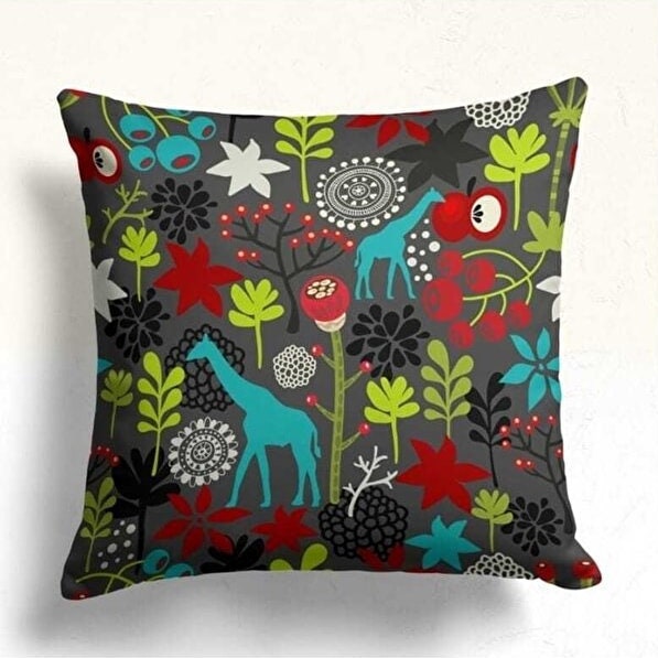 Cute Giraffe Jungle Themed Kids Room Decor Cushion Cover