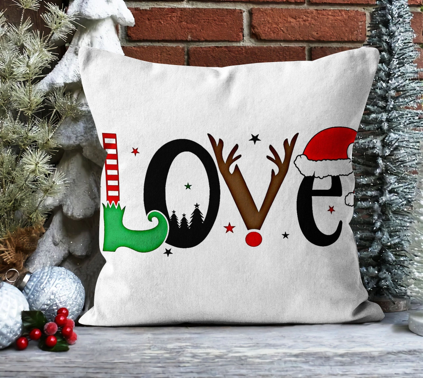 Festive Winter Pattern Christmas Deer Cushion Covers