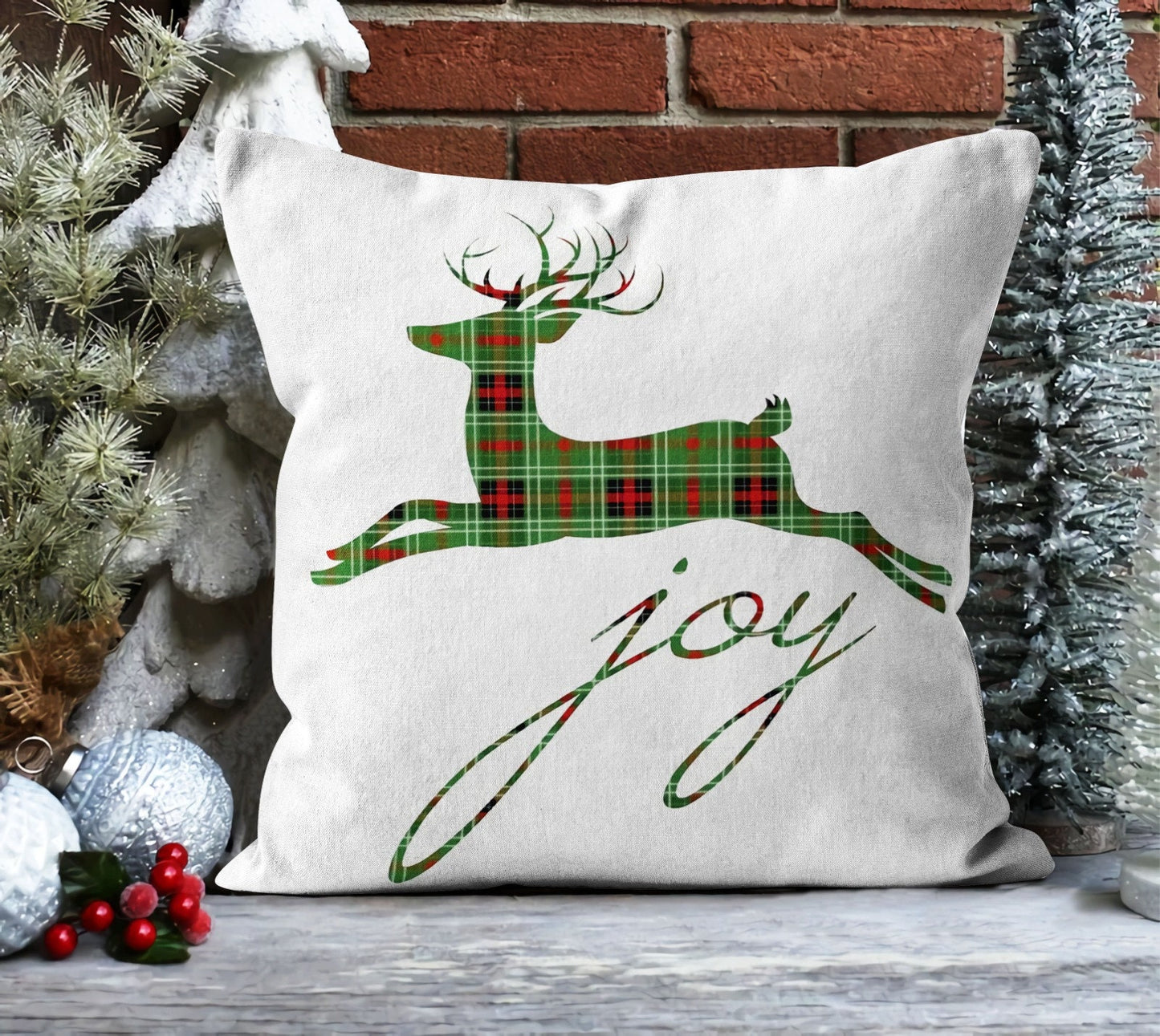 Festive Winter Pattern Christmas Deer Cushion Covers