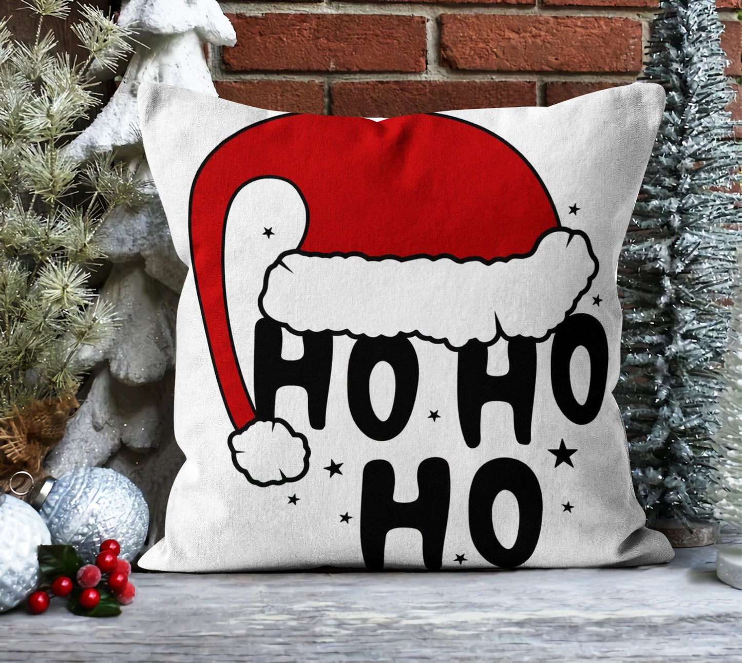 Reindeer Santa, Gnomes Cushion Cover, Rustic Farmhouse Christmas
