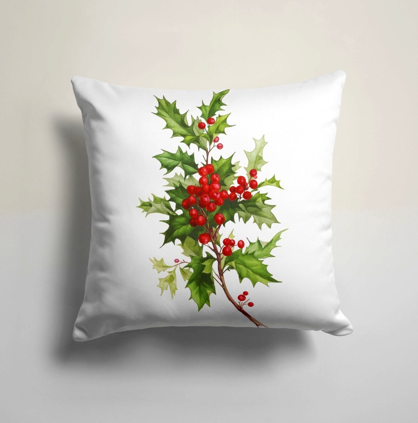 Merry Christmas Floral Festive Holiday Cushion Cover