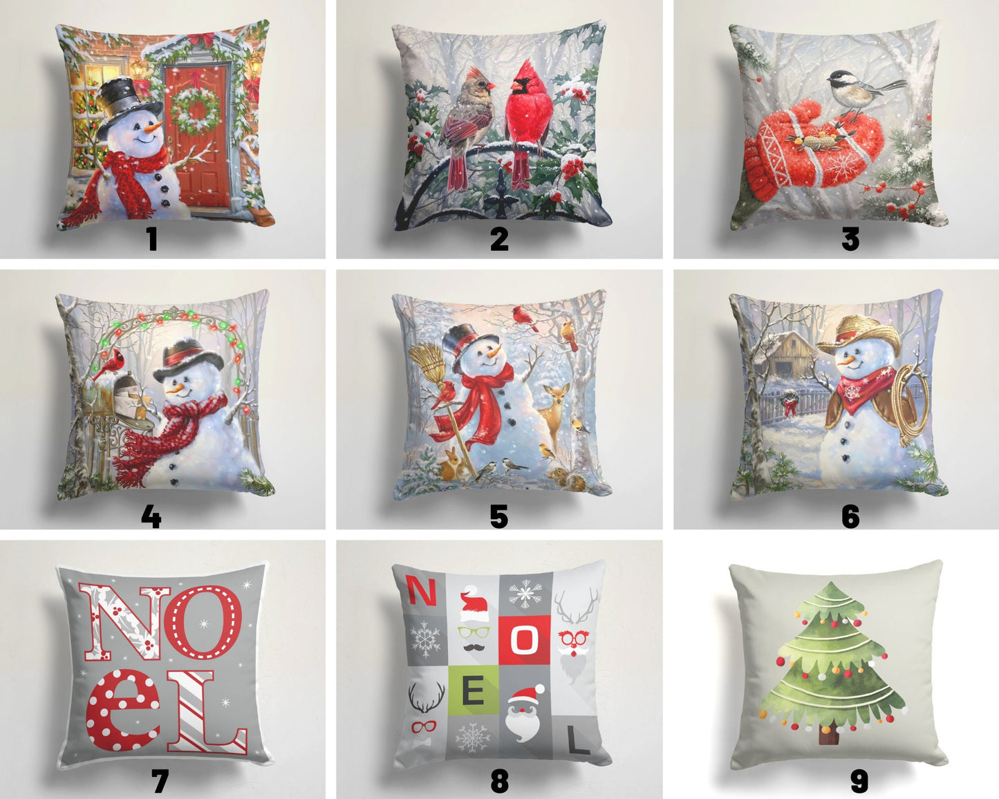 Snowman Printed Christmas&Noel Cushion Covers