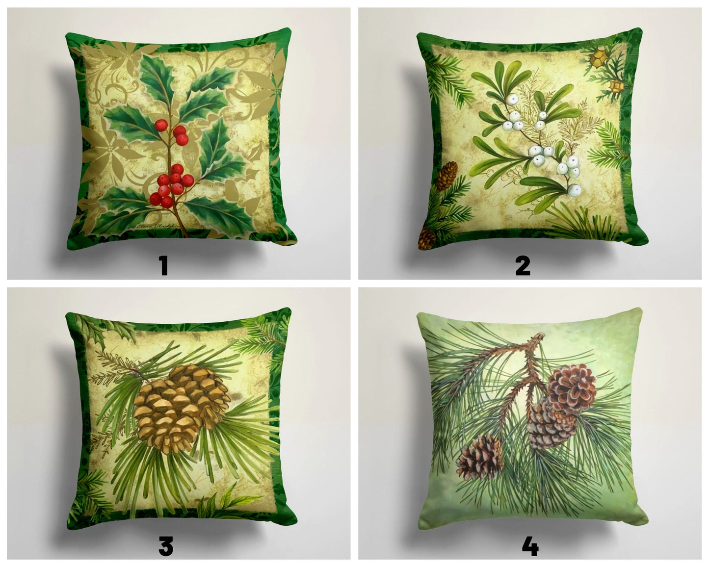 Christmas Pinecone Holiday Season Cushion Cover