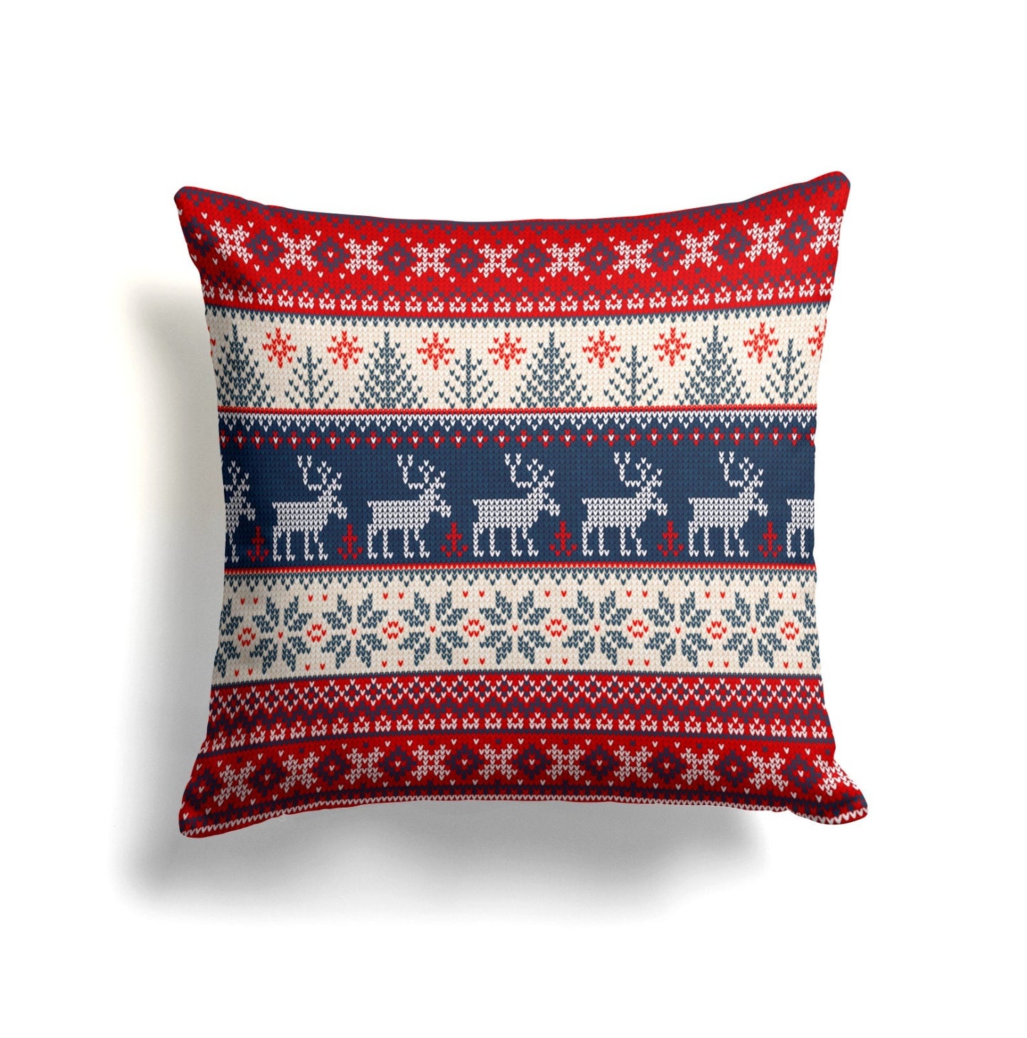 Christmas Winter Themed Deer Pattern Cushion Cover