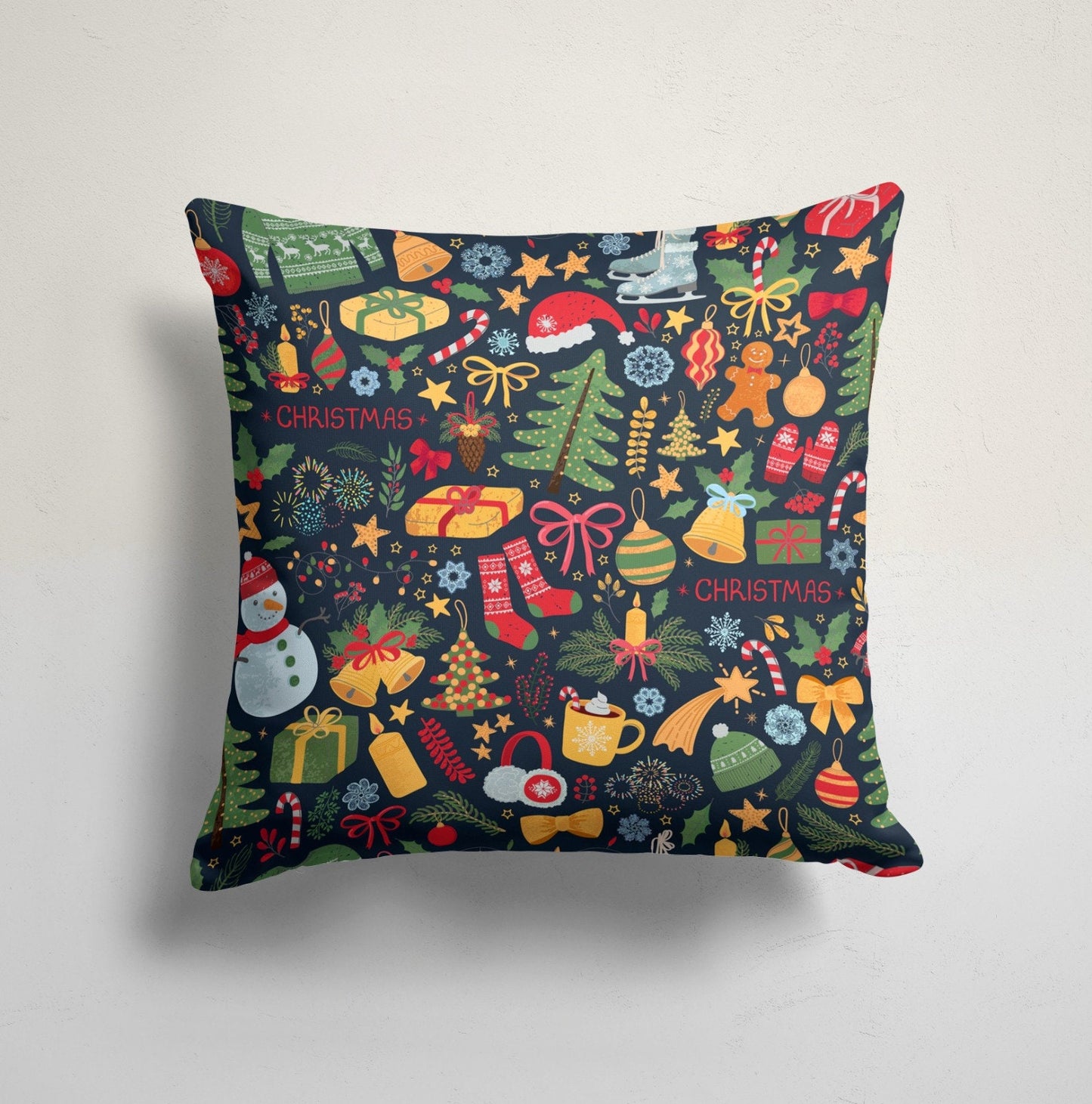 Santa Claus Christmas Joy Xmas Decorative Cushion Cover