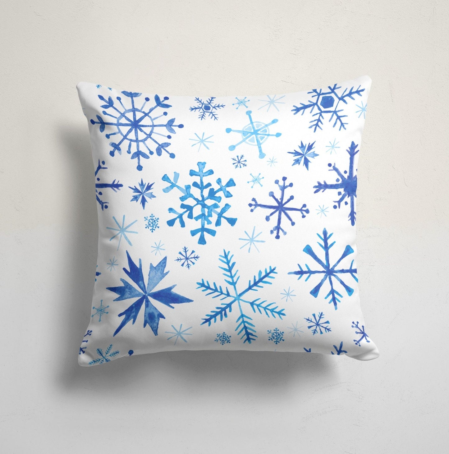 Nordic Folk Art Cushion Cover with Reindeer Red, Blue Patterns