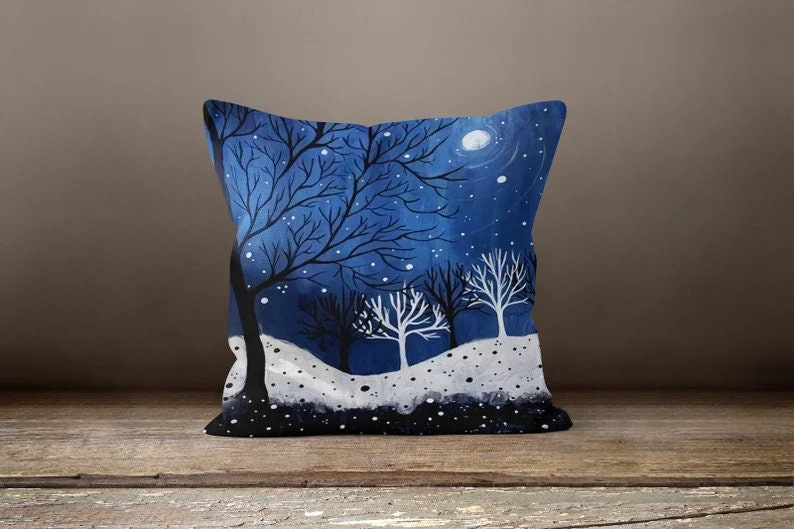 Winter House Snow Theme Landscape Cushion Cover