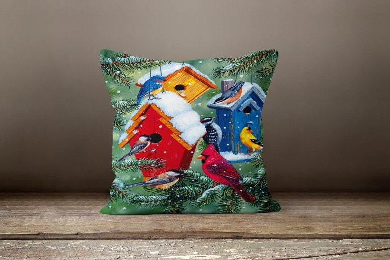Winter House Snow Theme Landscape Cushion Cover
