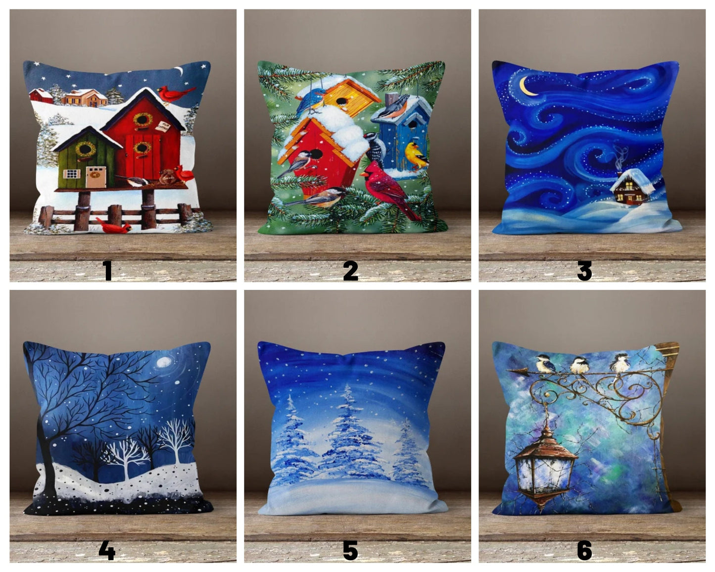 Winter House Snow Theme Landscape Cushion Cover