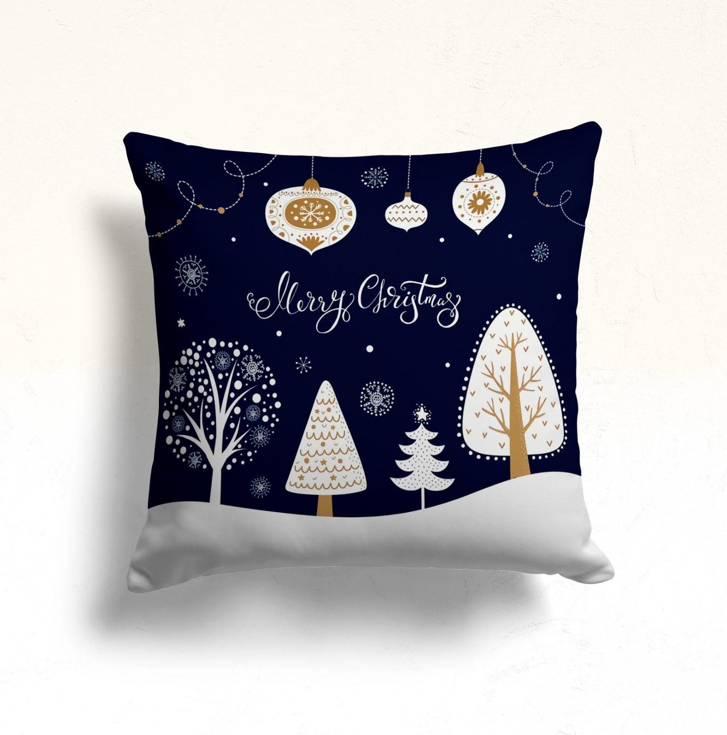 Santa Gift Bags Winter Theme Christmas Cushion Cover