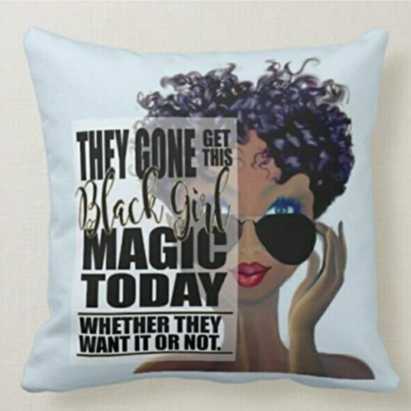 Black Girl Magic Cushion Cover, Confident and Bold Home Decor