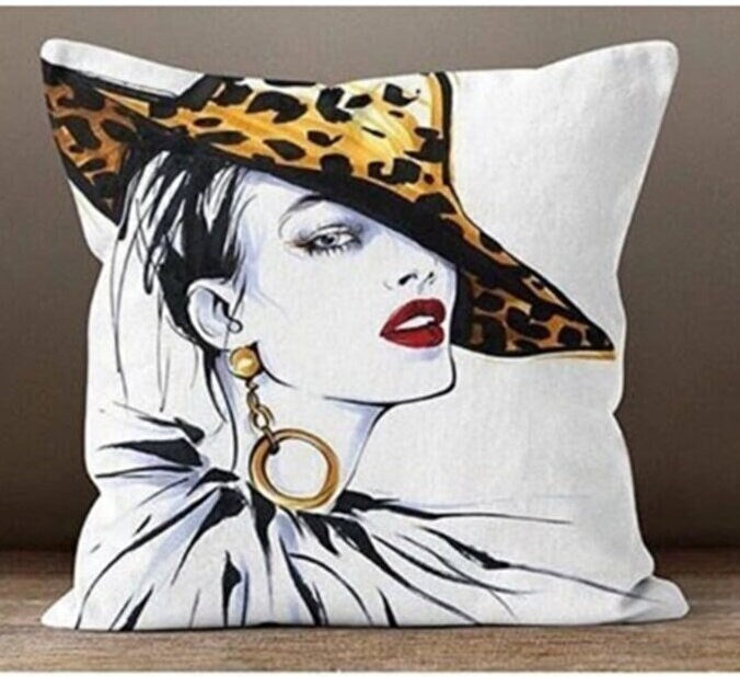 Flamenco Dancer Cushion Cover, Red Dress with Spanish