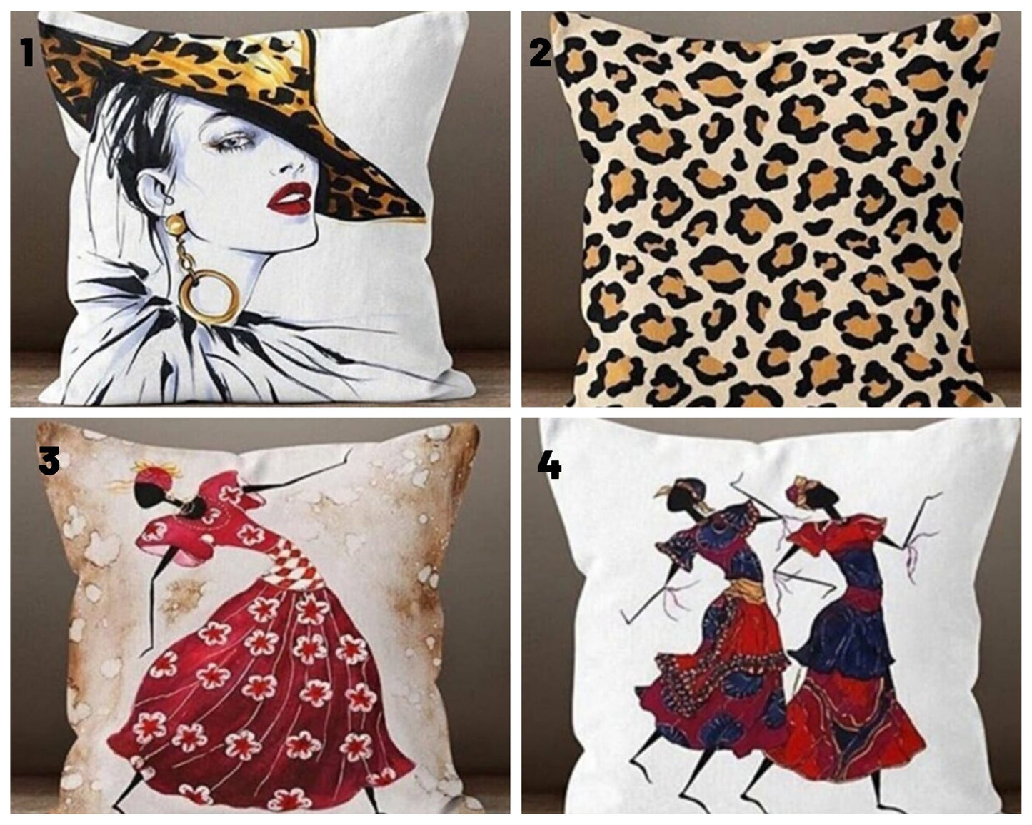 Flamenco Dancer Cushion Cover, Red Dress with Spanish