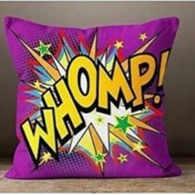 Modern Pop Art Cushion Cover Funny Lips Comic Illustration