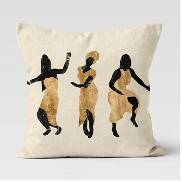 African Dance Cushion Cover, African Art Inspired Design