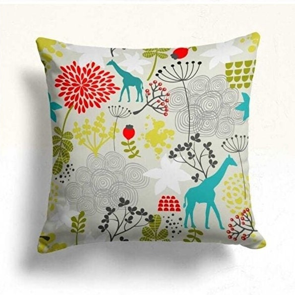 Cute Giraffe Jungle Themed Kids Room Decor Cushion Cover