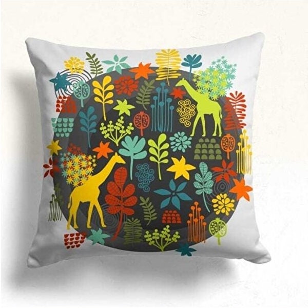 Cute Giraffe Jungle Themed Kids Room Decor Cushion Cover