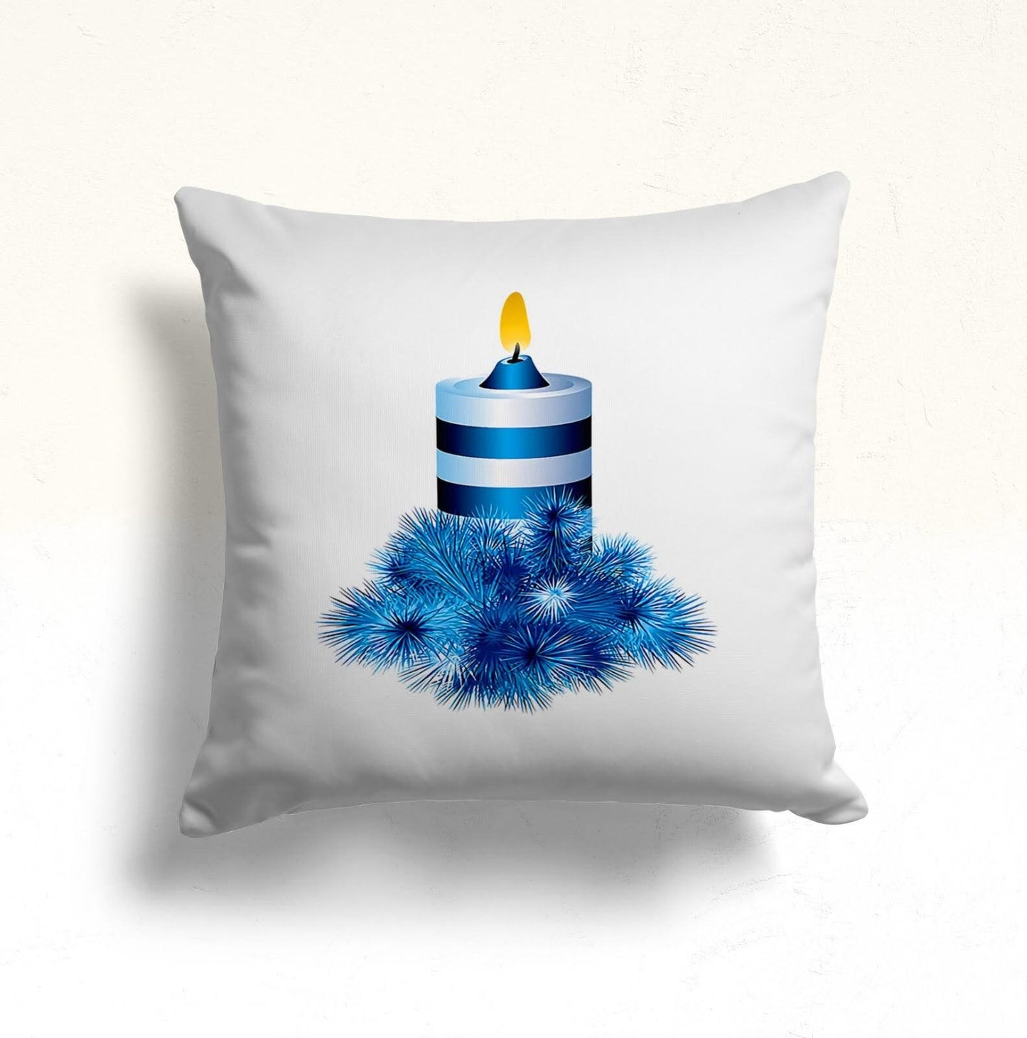 Christmas Winter Home Decor Blue Ring Bells Cushion Cover