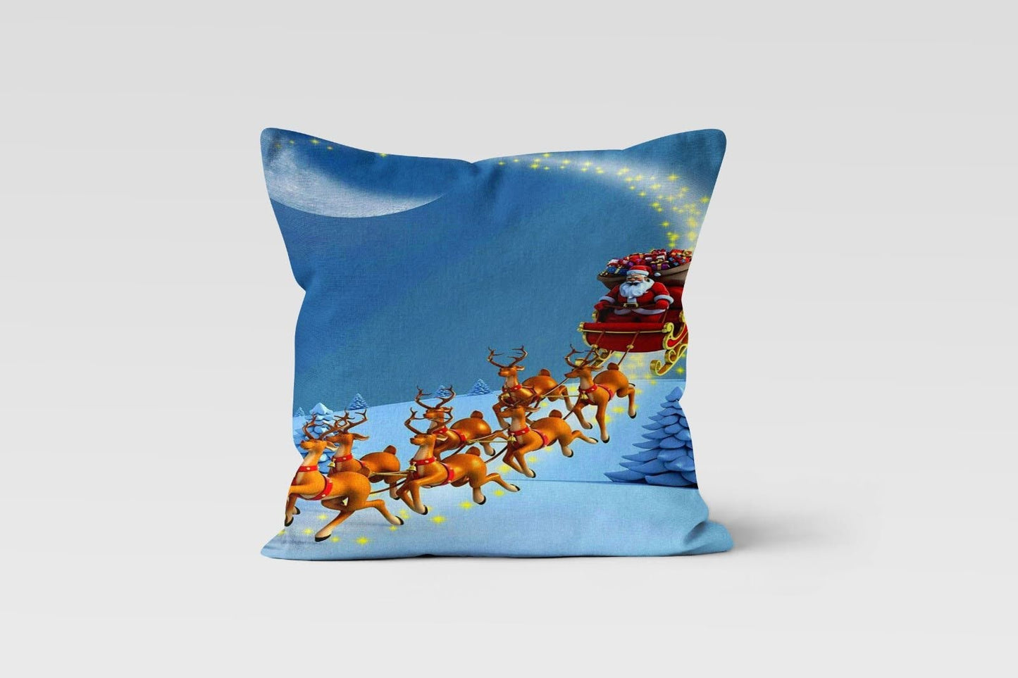 Santa Gift Bags Winter Theme Christmas Cushion Cover