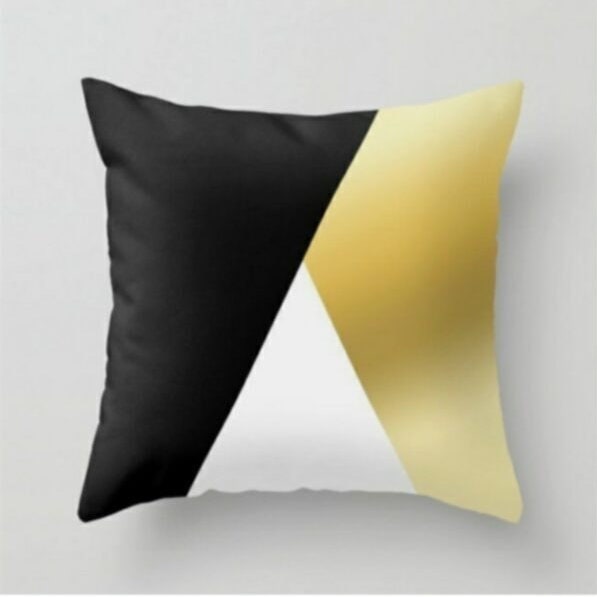Geometric Black and Gold Cushion Cover, Abstract Starburst Decor