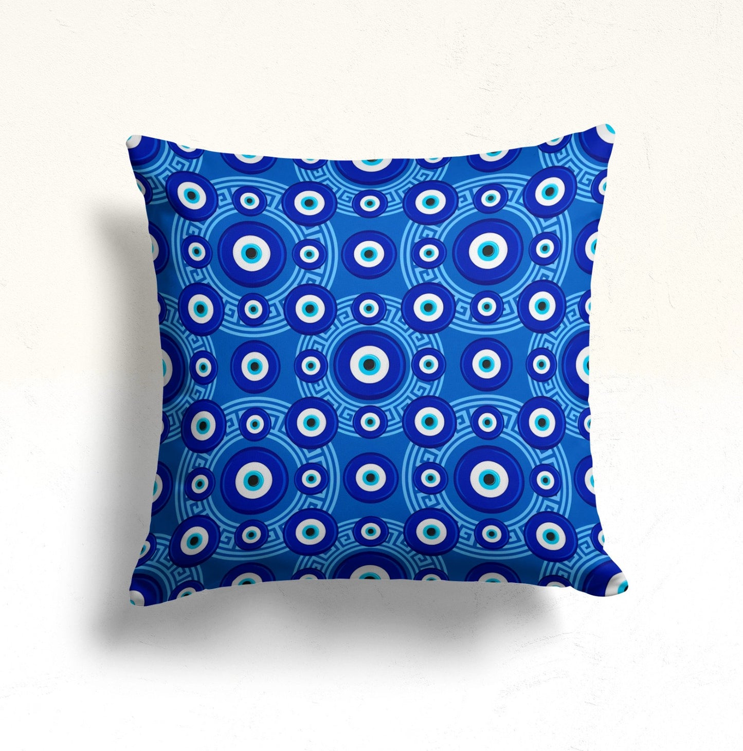 Blue Evil Eye & Bead Decorative Cushion Cover