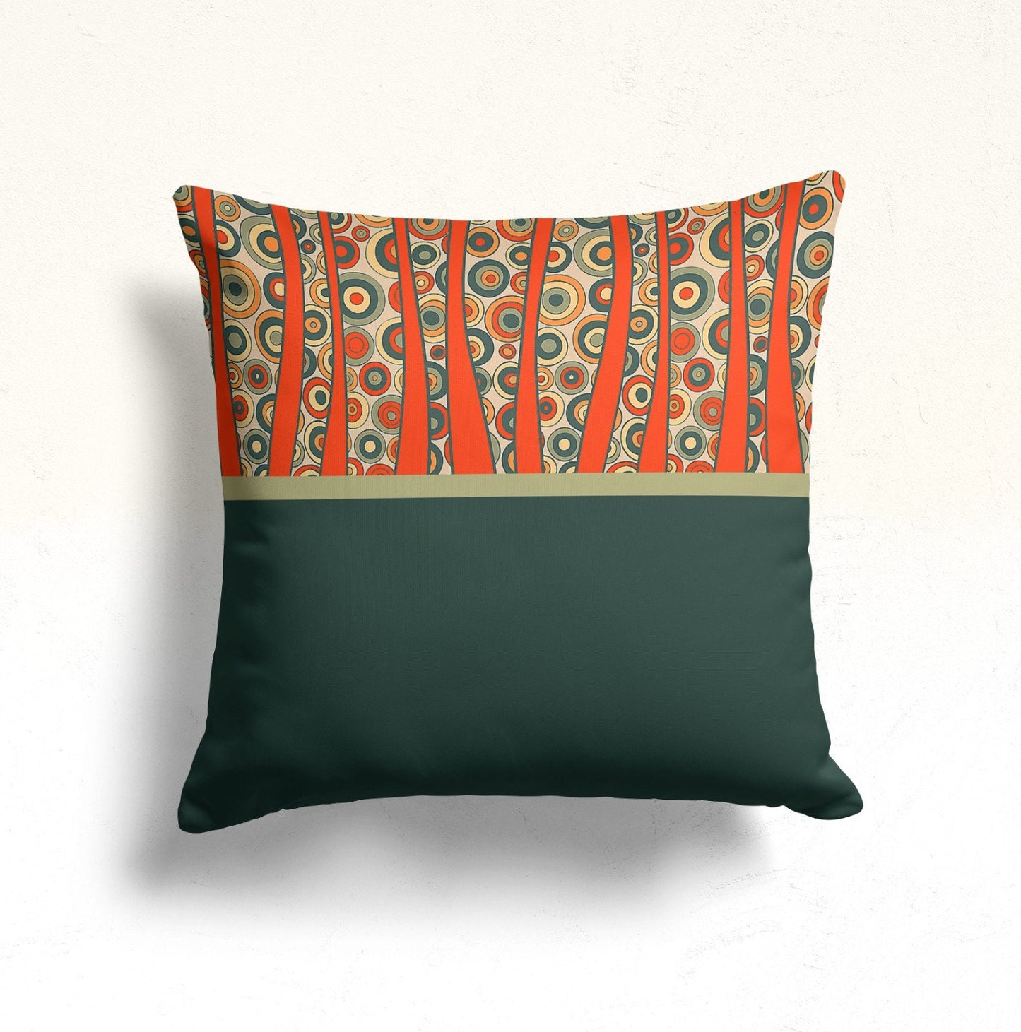 Retro Terracotta Mid Century Modern Geometric Cushion Cover