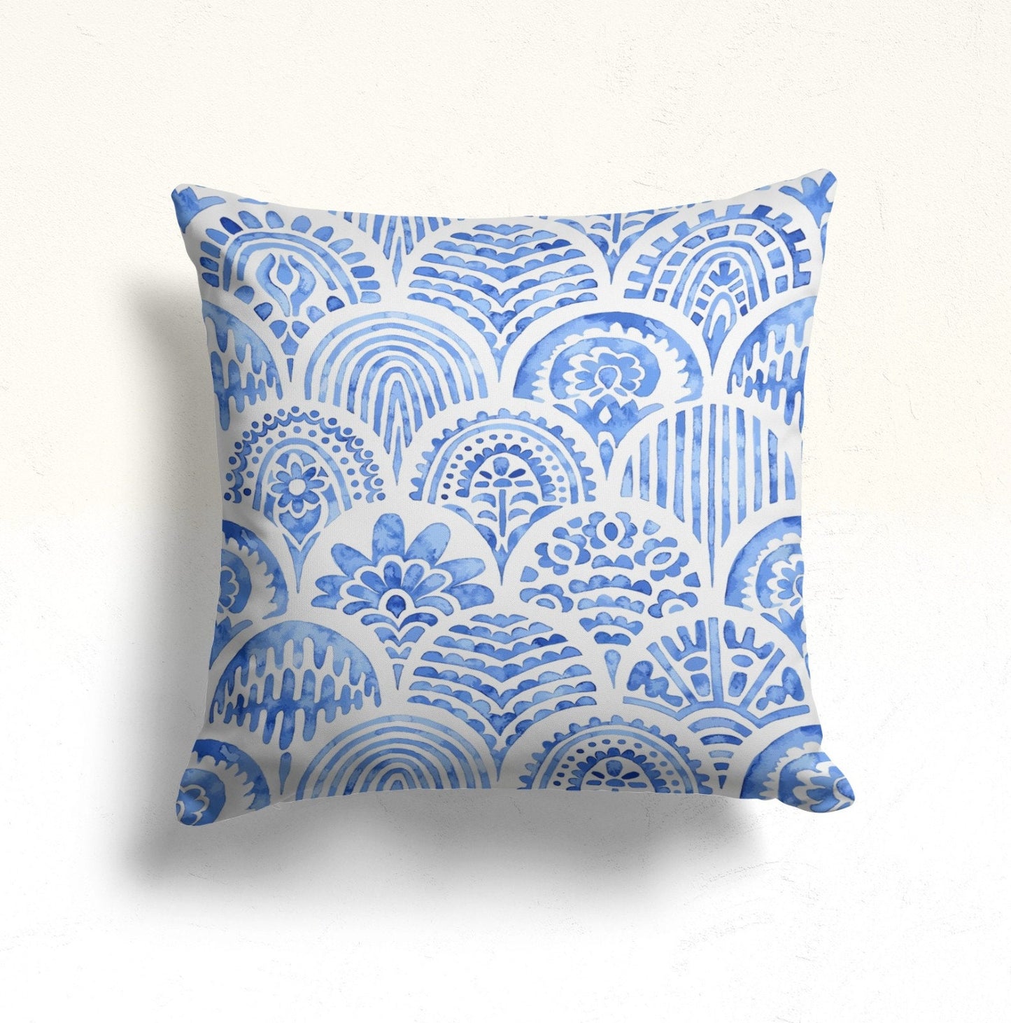 Blue Modern Paint Effect Cushion Cover