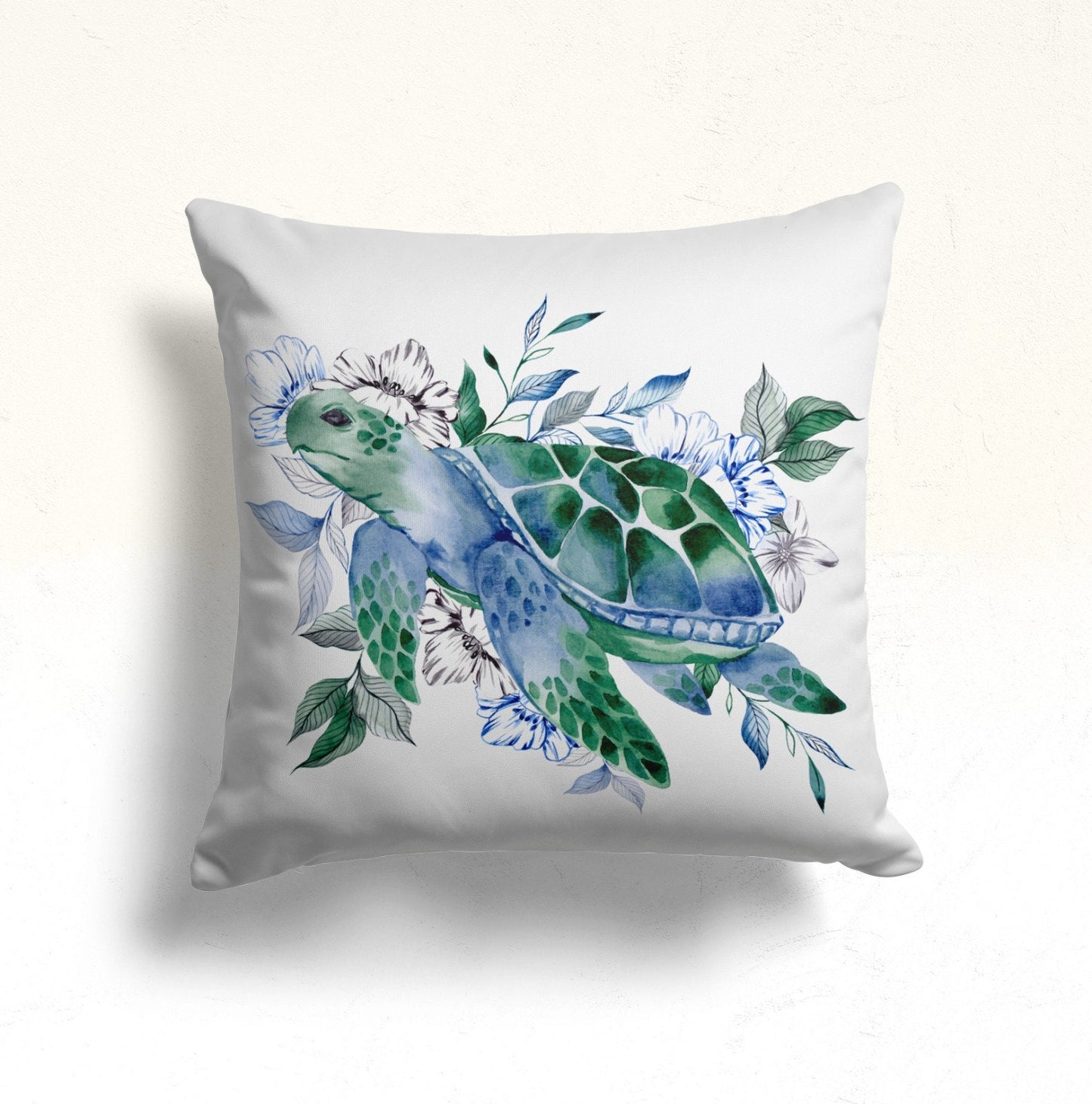 Blue Sea Pattern Coastal Nautical Cushion Cover