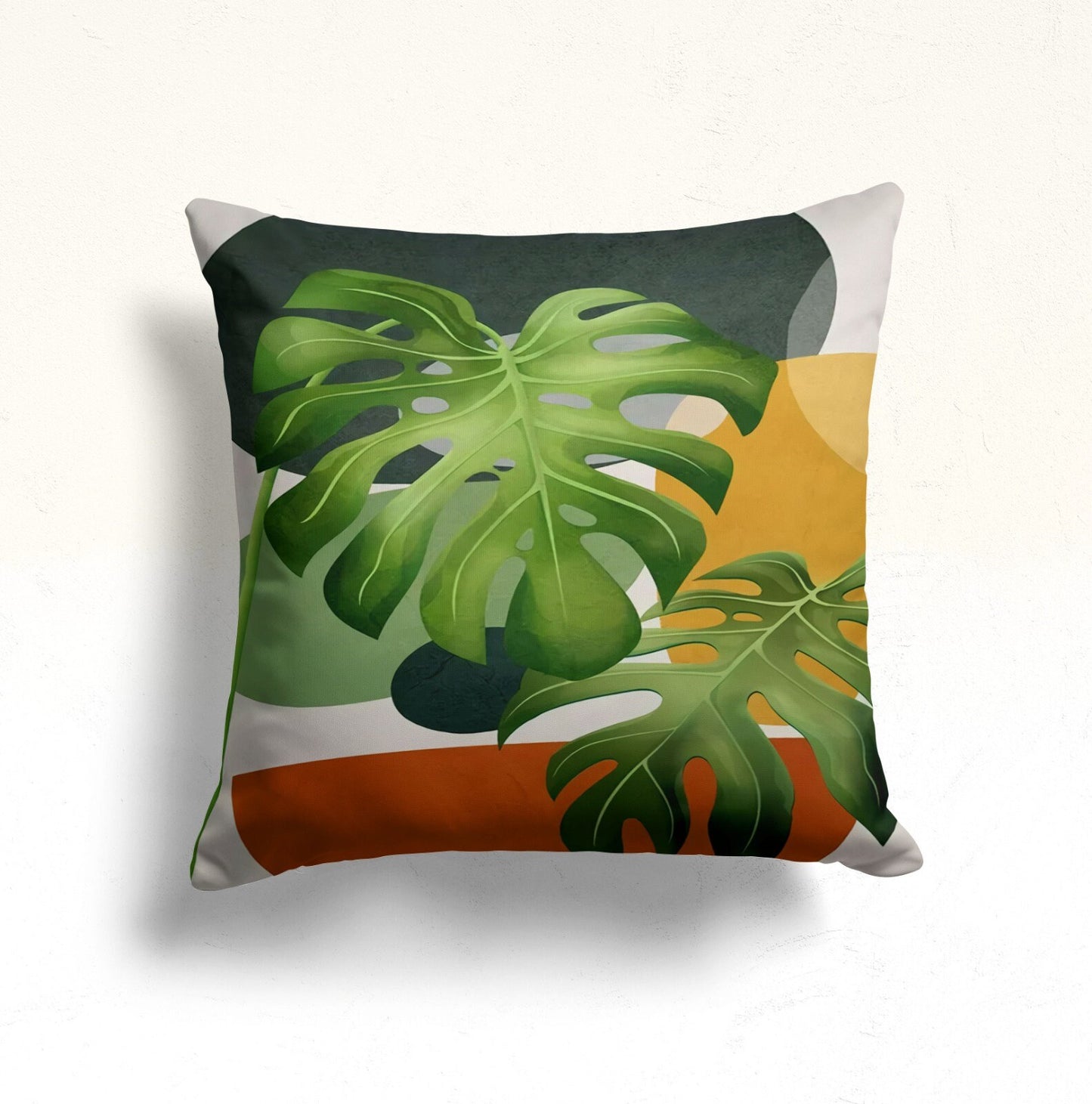 Abstract Monstera Cushion Cover Boho Flower Cushion Case
