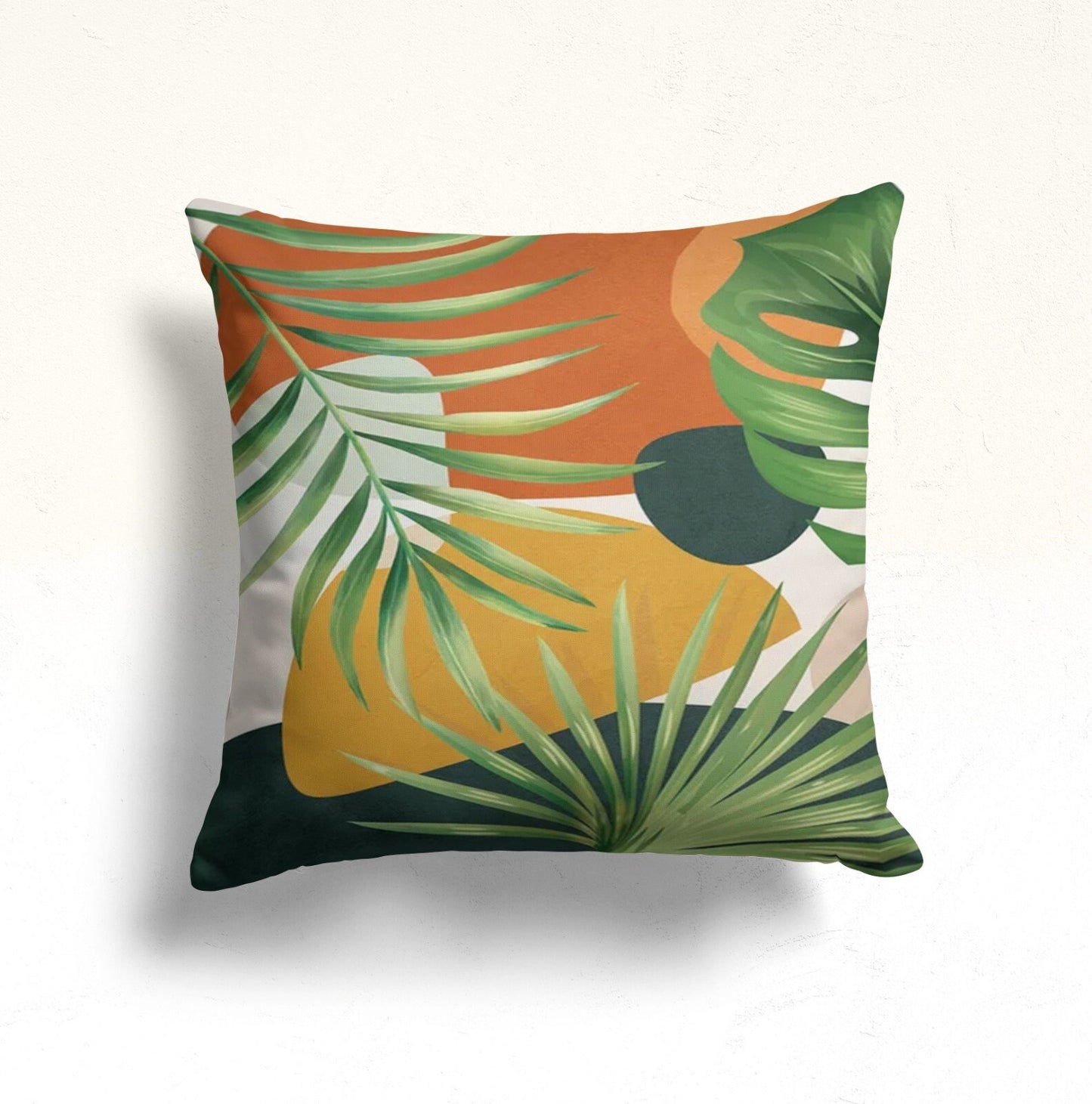 Abstract Monstera Cushion Cover Boho Flower Cushion Case