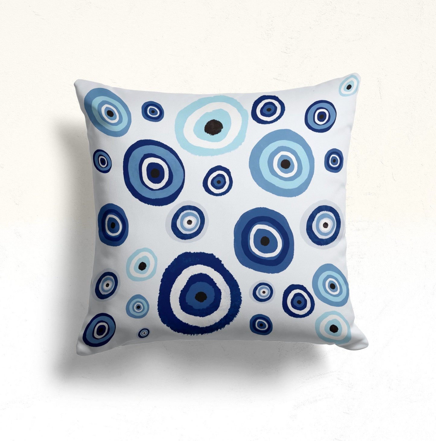 Blue Evil Eye & Bead Decorative Cushion Cover