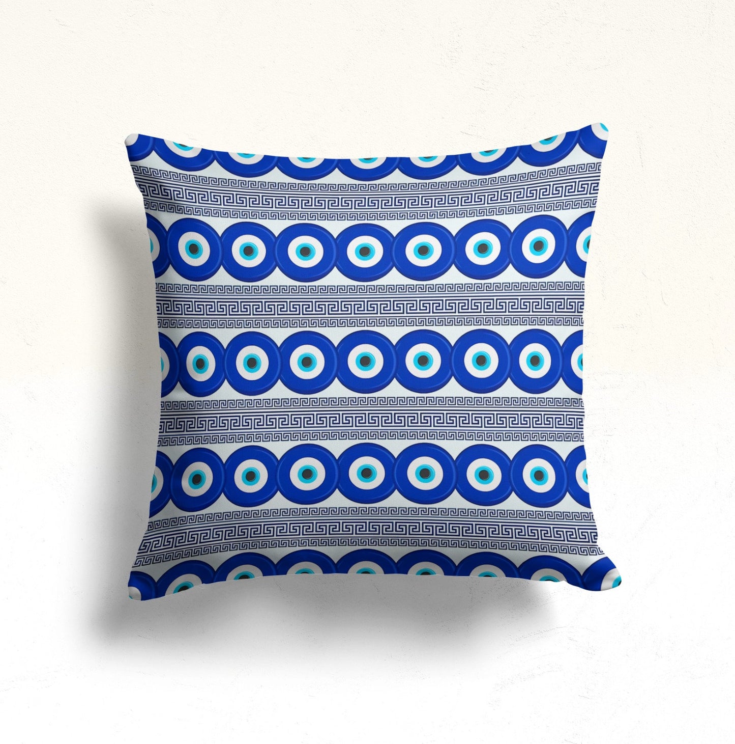 Blue Evil Eye & Bead Decorative Cushion Cover