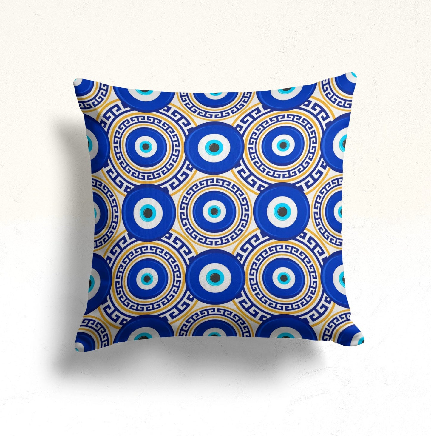 Blue Evil Eye & Bead Decorative Cushion Cover