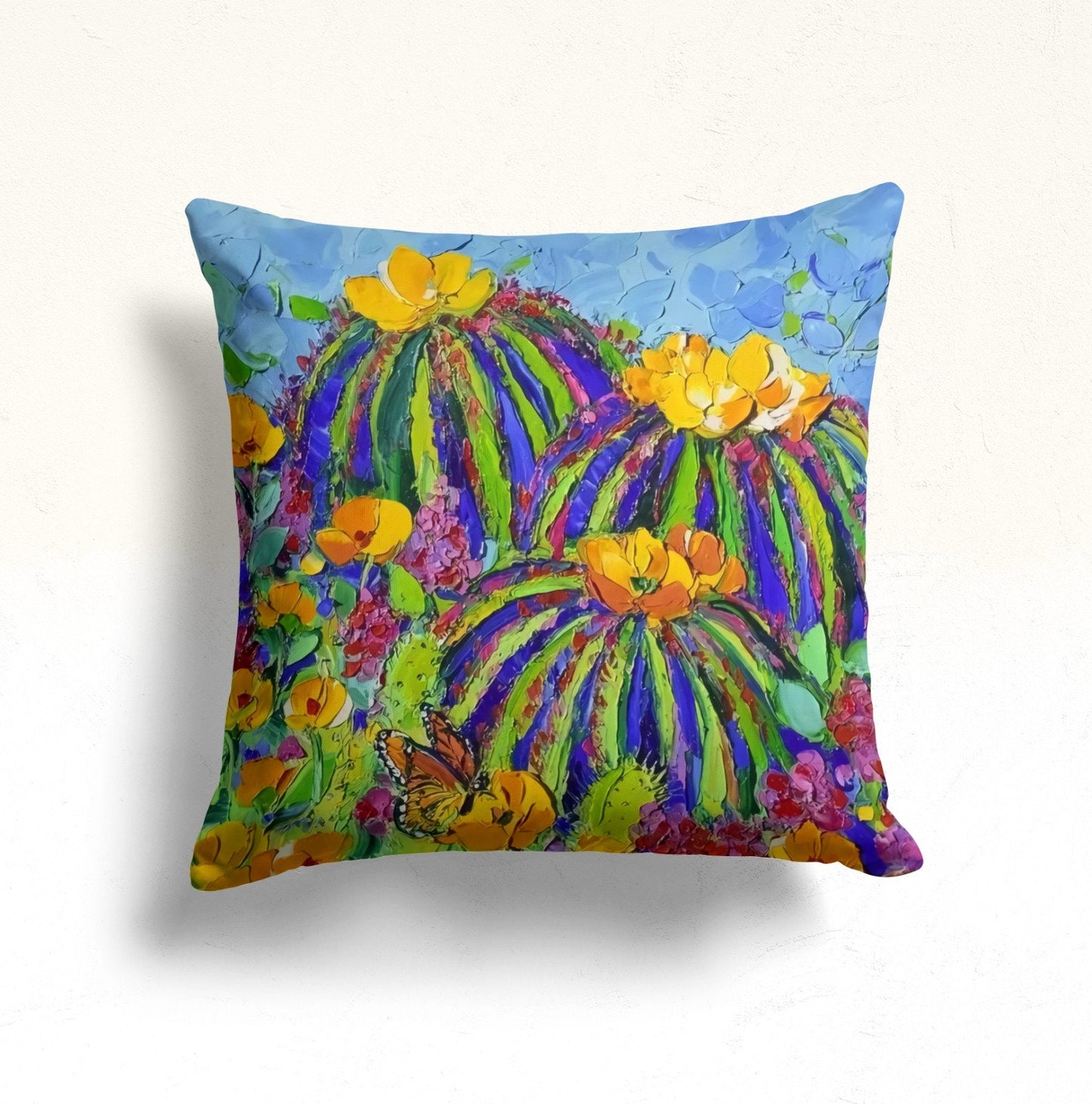Botanical Cactus Green Plant Succulent Cushion Cover
