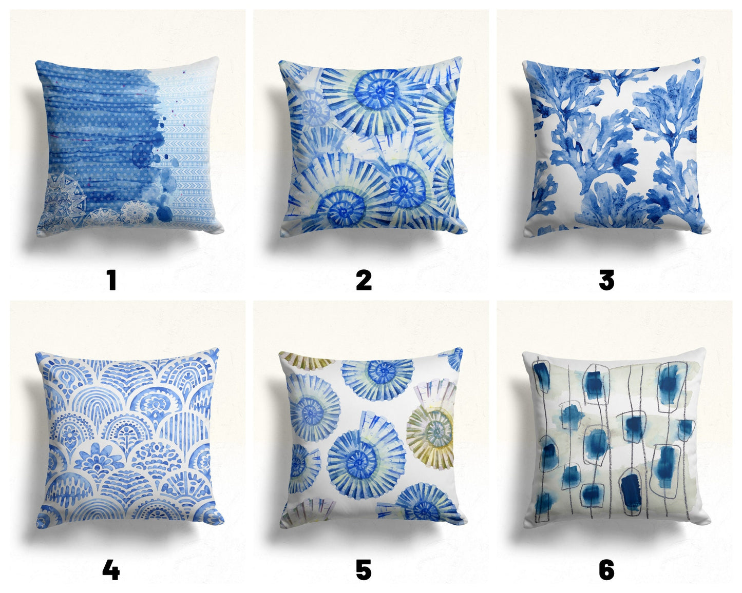 Blue Modern Paint Effect Cushion Cover
