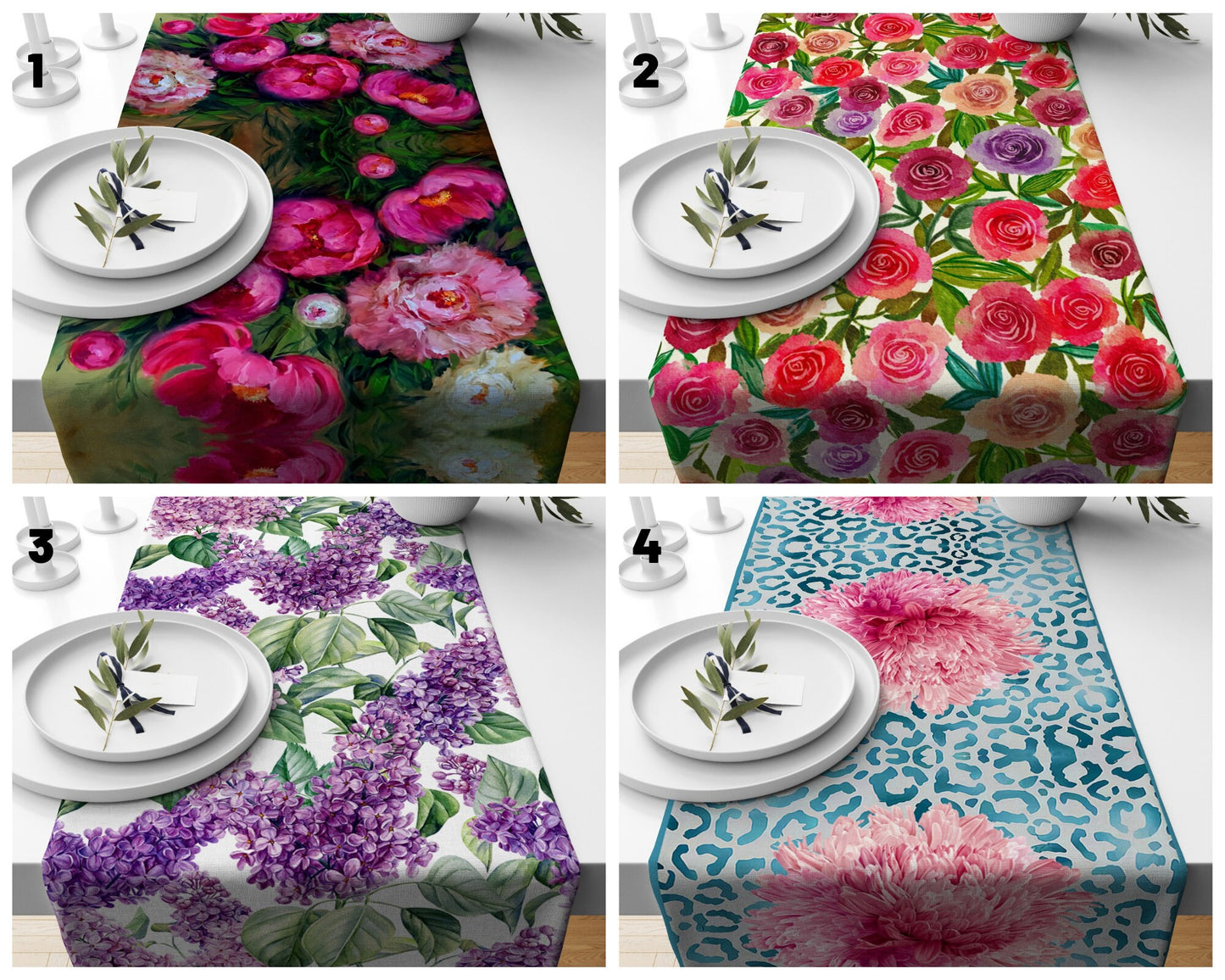 Floral Lavender Tapestry Pattern Table Runner