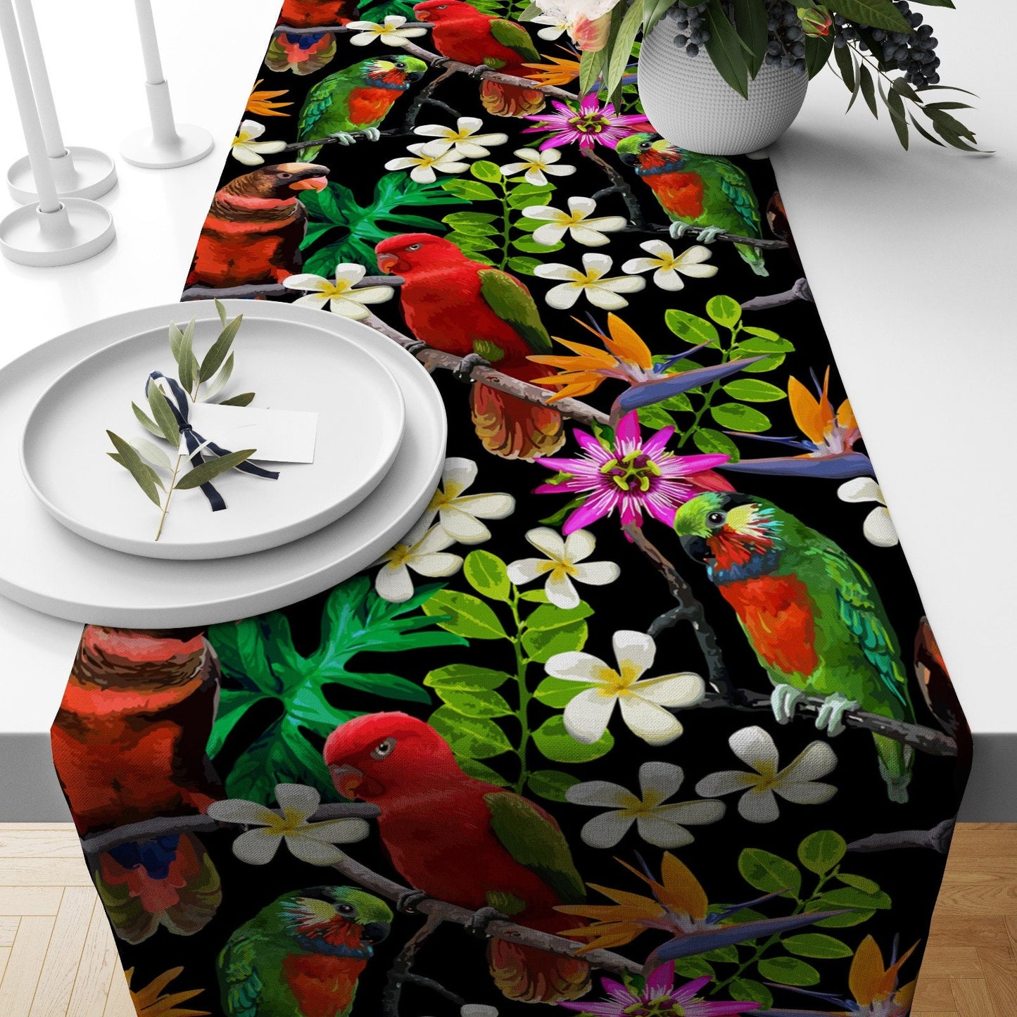 Exotic Multicolour Floral Table Runner