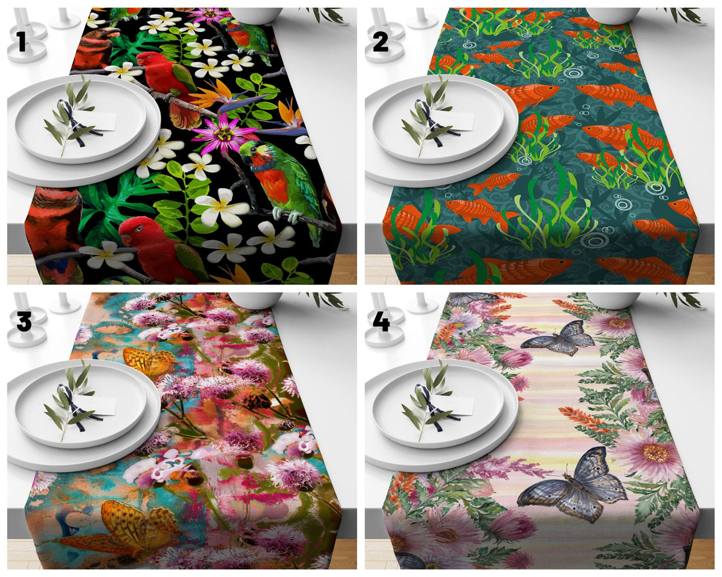 Exotic Multicolour Floral Table Runner